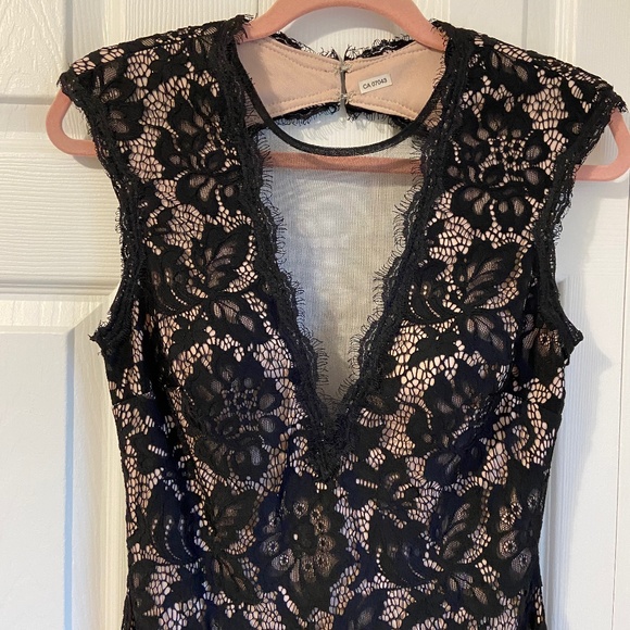 Betsy & Adam Black  Lace Illusion Dress size 8 - Picture 10 of 14